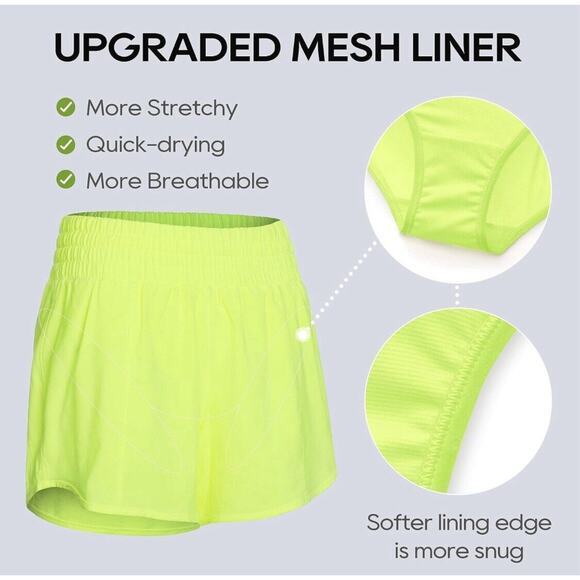 Large Women's Running Shorts Low Waisted 2.5" - Mesh Liner Quick Dry Track NWT - Picture 4 of 4
